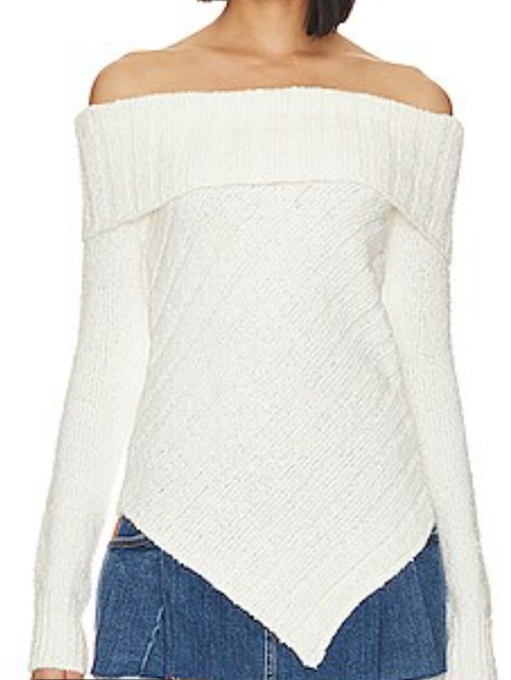 Revolve More To Come Melina Off Shoulder Sweater in Ivory Size Small
